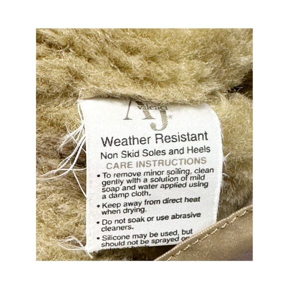 AJ Valenci Icicle Round Toe Mid Calf High Faux Fur Collar Zip Winter Boots Tan 7 - Picture 3 of 16